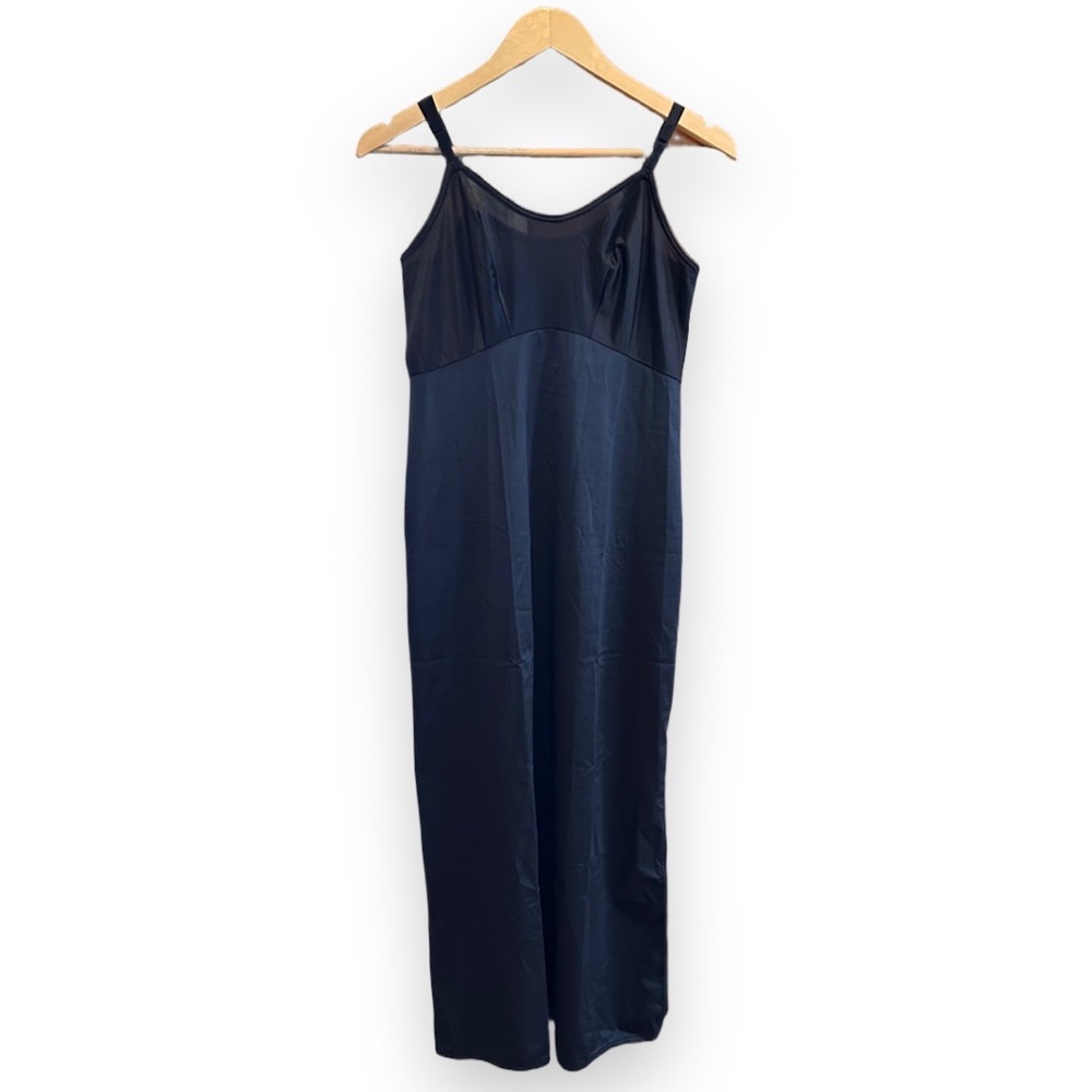 VTG Van Raalte Black Slip Dress Long Maxi Lingerie Nightgown Minimalist Coquette